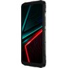 Smartfon z wyświetlaczem o przekątnej 6.56 cala, prezentujący kolorowy, geometryczny wzór z neonowymi liniami w odcieniach czerwieni i zieleni. Obudowa urządzenia jest solidna, z widocznymi przyciskami bocznymi.