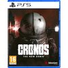 Okładka gry "Cronos The New Dawn" na PS5 przedstawia postać w hełmie na tle czerwonego nieba i zniszczonego budynku. Widoczne są napisy: "Cronos The New Dawn", logo "bloober team" oraz oznaczenie wiekowe 16+.