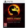 Okładka gry na PS5 z logo smoka na tle ognia oraz napisem "Mortal Kombat: Legacy Kollection Deluxe Edition". W lewym dolnym rogu widnieje oznaczenie wiekowe "18" z adresem "www.pegi.info".