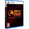 Okładka gry "Mortal Kombat: Legacy Kollection" na PS5 z widocznym logo gry przedstawiającym czarny smok na tle czerwono-pomarańczowego okręgu. W dolnym rogu znajduje się oznaczenie wiekowe "18" oraz napis "PROVISIONAL".