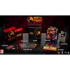 Na zdjęciu znajduje się zestaw "Mortal Kombat: Legacy Kollection Deluxe Edition" dla Nintendo Switch, w skład którego wchodzą: pudełko kolekcjonerskie, standardowa gra, steelbook, magnes, karty z automatów, ulotki z automatów, karta soczewkowa oraz mini-m