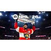 Na zdjęciu widoczny jest hokeista w czerwono-białym stroju z napisem "PANTHERS", trzymający nad głową puchar. W tle znajduje się napis "EA SPORTS NHL 26" oraz logo NHL i NHLPA.