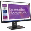 Monitor wyświetla prezentację zatytułowaną "Understanding Macroeconomics" z opisem: "Study of the overall economy, focusing on national income, output, employment, inflation, and economic policies." Na ekranie widoczne są także miniatury slajdów po lewej 