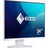 Monitor z białą ramką i podstawą, na ekranie widoczne jest logo "EIZO" oraz napis "24" 61,1 cm" na tle gradientu w odcieniach niebieskiego. Na dolnej ramce monitora znajduje się małe logo "EIZO".