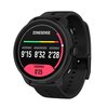 Czarny smartwatch z okrągłym wyświetlaczem pokazuje dane treningowe: "ZONESENSE", "AEROBIC 9'15", "ANAEROBIC 8'32", "VO2MAX 2'28", oraz "VO2MAX 0'25". Na obudowie widoczne jest logo "SUUNTO".