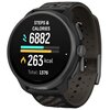 Czarny smartwatch z okrągłym wyświetlaczem pokazuje dane: "STEPS & CALORIES", "6882", "263 kcal", "Total: 1376". Na obudowie widoczne jest logo "SUUNTO".