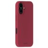 Czerwone etui silikonowe z wycięciami na aparat i przyciski, z widocznym logo "holdit" na dole. Produkt przeznaczony do telefonu Apple iPhone 17.