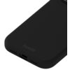 Czarne silikonowe etui z widocznym logo "holdit" na dolnej części, z otworami na głośniki i port ładowania. Produkt przeznaczony do telefonu Apple iPhone 17 Pro.
