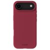 Czerwone etui silikonowe z wycięciem na aparat i logo "holdit" na dole. Produkt przeznaczony do telefonu Apple iPhone.