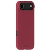 Czerwone etui silikonowe z wycięciem na aparat i logo "holdit" na dole. Produkt jest przeznaczony do telefonu Apple iPhone.