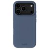 Niebieskie etui silikonowe z trzema otworami na aparaty i jednym na lampę błyskową, z widocznym logo "holdit" na dole. Produkt jest przeznaczony do telefonu Apple iPhone 17 Pro.