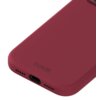 Czerwone etui silikonowe z widocznym logo "holdit" na dolnej części, z otworem na port ładowania i otworami na głośniki. Produkt jest przeznaczony do telefonu Apple iPhone 17 Pro.
