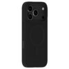 Czarne etui na telefon z trzema otworami na aparaty oraz okrągłym wzorem na środku, przeznaczone do modelu Apple iPhone 17 Pro Max. Na dole widoczny jest napis "holdit".