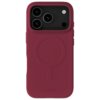 Czerwone etui na telefon z trzema wycięciami na aparaty oraz okrągłym wzorem na środku, z widocznym napisem "holdit" na dole. Produkt jest przeznaczony do Apple iPhone 17 Pro Max i posiada funkcję MagSafe.