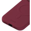 Czerwone etui na telefon z widocznym okrągłym wzorem i napisem "holdit" na dole. Etui posiada otwór na port oraz otwory na głośniki.