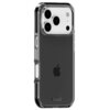 Przezroczysto-czarne etui na telefon z widocznym logo producenta "holdit" na dole, zaprojektowane dla modelu Apple iPhone 17 Pro Max. Etui ma wycięcia na przyciski i aparat, a jego powierzchnia jest gładka i błyszcząca.