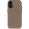 Jasnobrązowe etui na telefon z dwoma wycięciami na aparat i okrągłym wzorem na środku, z napisem "holdit" u dołu. Etui jest przeznaczone do urządzeń z funkcją MagSafe.