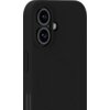 Czarne etui na telefon z widocznymi wycięciami na dwa obiektywy aparatu i lampę błyskową, posiada okrągłe oznaczenie kompatybilności z MagSafe. Na boku etui znajdują się przyciski do regulacji głośności.