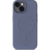 Niebieskie etui na telefon z dwoma wycięciami na aparaty i okrągłym wzorem na środku, z widocznym napisem "holdit" na dole. Produkt jest przeznaczony do modeli Apple iPhone 13/14/15 i obsługuje technologię MagSafe.