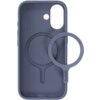 Niebieskie etui na telefon z okrągłym wycięciem na aparat i dodatkowym otworem, posiada wytłoczony symbol recyklingu oraz napis "Bring me when changing to a new phone" na dołączonym pierścieniu. Na pierścieniu widnieje również logo "holdit".