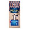 Opakowanie kawy ziarnistej z napisem "PRIMA OD 1989" oraz grafiką kawiarki otoczonej ziarnami kawy. Na dole widnieje napis "AROMA ITALIANO", "PALONA NA SPOSÓB WŁOSKI", "INTENSYWNOŚĆ 8/10", "KAWA ZIARNISTA 900g", a także oznaczenie "NOWOŚĆ".