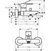 Schemat techniczny baterii wannowej natynkowej z wymiarami w milimetrach, takimi jak 110, 81, 17, 25, 15-23, 68, 127, 173, 191, 150±12, 184 i 218. Widoczne są oznaczenia G1/2 oraz kąt 20°.