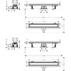 Schemat techniczny odpływu liniowego przedstawia szczegółowe wymiary i układ elementów, w tym długość 850 mm, szerokość 70 mm oraz wysokość 320 mm. Widoczne są również oznaczenia średnic, takie jak Ø 40 i Ø 50, oraz inne szczegóły konstrukcyjne.