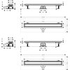 Na zdjęciu widoczny jest schemat techniczny odpływu liniowego z wymiarami, w tym długość 1050 mm, szerokość 112 mm i wysokość 320 mm. Na rysunku znajdują się szczegółowe oznaczenia wymiarów poszczególnych elementów, takie jak średnice i odległości.