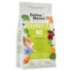 Opakowanie karmy dla psa "Dolina Noteci Premium Suszona Gęś" o wadze 9 kg, z grafiką przedstawiającą warzywa i mięso oraz tekstem: "Delikatna metoda suszenia, 100 g karmy powstało ze 160 g świeżych surowców". Na dole opakowania znajdują się informacje: "B