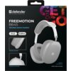 Opakowanie słuchawek bezprzewodowych nausznych w kolorze szarym z napisem "defender FREEMOTION B645 Wireless stereo headset". Widoczne są ikony informujące o Bluetooth 5.3, czasie pracy do 30 godzin, a także slot na kartę MicroSD i wbudowany mikrofon.