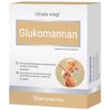 Opakowanie suplementu diety STARPHARMA Glukomannan zawiera tekst "Utrata wagi¹" oraz "Glukomannan" na tle prostokąta, a poniżej znajduje się zdjęcie osoby mierzącej obwód talii miarką. Na opakowaniu widnieje również informacja w języku polskim i angielski