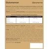 Opakowanie suplementu diety STARPHARMA Glukomannan zawiera szczegółowe informacje o produkcie, w tym składniki, zalecaną porcję do spożycia oraz uwagi dotyczące bezpieczeństwa. Widoczny jest tekst: "Właściwości: W ramach diety niskokalorycznej glukomannan