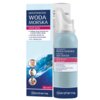 Opakowanie i butelka produktu "Spray do nosa STARPHARMA Hipertoniczna woda morska (100 ml)" z widocznymi napisami: "HIPERTONICZNA WODA MORSKA", "nasal spray", "redukuje obrzęk śluzówki nosa w stanach infekcji i alergii", "naturalnie udrażnia nos", "nie zawiera konserwantów", "od 1. miesiąca życia", oraz logo "Starpharma".