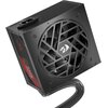 Czarny zasilacz komputerowy z widocznym wentylatorem i logo smoka na kratce. Na boku zasilacza znajduje się czerwony panel z białym napisem: "650W Guard Series 80 Plus Bronze".