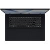 Na zdjęciu widoczny jest otwarty laptop z podświetlaną klawiaturą QWERTY i dużym touchpadem. Na ekranie wyświetla się logo "ASUS VivoBook".