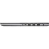 Srebrny laptop widziany z boku, z widocznymi portami: zasilania, USB-C, dwoma USB, HDMI oraz gniazdem audio. Obudowa jest smukła, a powierzchnia gładka.