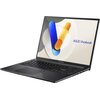 Laptop z otwartym ekranem wyświetlającym kolorową grafikę z napisem "ASUS Vivobook". Klawiatura jest widoczna, a na obudowie znajduje się logo "ASUS Vivobook".