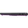 Czarny laptop z widocznymi portami i otworami wentylacyjnymi na boku, z podświetleniem LED w kolorze fioletowym na dolnej krawędzi. Produkt to "Laptop ASUS ROG Strix G18 (2025) G815LP-U9322W 18" IPS 240Hz Ultra 9-275HX 32GB RAM 2TB SSD GeForce RTX5070 DLS