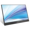 Monitor ZEUSLAP Z15ST 15" z wyświetlaczem o rozdzielczości 1920x1080px IPS i czasie reakcji 4 ms, prezentuje abstrakcyjną grafikę w odcieniach niebieskiego i białego. Na dolnej ramce widoczne jest logo "ZEUSLAP".