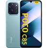 Zielony smartfon z dużym ekranem, na którym widoczny jest napis "POCO C85" w żółtym kolorze. Na obudowie znajduje się napis "POCO" oraz moduł aparatu z oznaczeniem "50MP AI Camera".