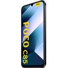 Smartfon z dużym ekranem, na którym widoczny jest napis "POCO C85" w żółtym kolorze oraz logo "POCO" w górnej części. Obudowa urządzenia jest czarna, a na boku znajdują się przyciski.