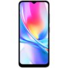 Na zdjęciu widoczny jest smartfon z dużym ekranem, na którym wyświetlany jest kolorowy, abstrakcyjny wzór z dominującymi odcieniami różu, niebieskiego i pomarańczowego. Obudowa urządzenia jest w kolorze szarym.