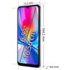 Smartfon o wymiarach 164,2 mm wysokości, 75,3 mm szerokości i 8,6 mm grubości, z ekranem o przekątnej 6,52 cala (16,56 cm), wyświetla kolorową grafikę. Na ekranie widoczny jest tekst: "6.52” 16.56 cm".