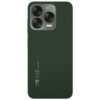 Zielony smartfon z trzema obiektywami aparatu i napisem "50MP AI Camera" na module aparatu. Na obudowie widoczne są oznaczenia "ZTE" oraz "Model: ZT-568".