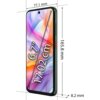 Smartfon z kolorowym wyświetlaczem o przekątnej 6.7 cala (17.02 cm) z widocznymi wymiarami: 77.1 mm szerokości, 165.8 mm wysokości i 8.2 mm grubości. Na ekranie widoczny jest kolorowy wzór, a na bocznej krawędzi znajduje się czerwony przycisk.