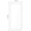 Obraz przedstawia prostokątny kształt symbolizujący szkło hartowane o wymiarach 73 mm na 159 mm. Produkt jest przeznaczony do Apple iPhone 16 Pro Max/17 Pro Max.
