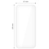 Prostokątny kształt z zaokrąglonymi rogami, przedstawiający szkło hartowane, z wymiarami 67 mm na 145 mm. Produkt to "Szkło hartowane TECH-PROTECT Glass Fit+ do Apple iPhone 16 Pro/17/17 Pro (2 szt.)".
