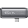 Szara kamera termowizyjna z napisem "MobIR 2T" oraz oznaczeniami "CE" i "FC RoHS", posiada złącze USB-C. Produkt ma gładką, zaokrągloną obudowę.