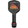 Czarna kamera termowizyjna z wyświetlaczem LCD, na którym widoczny jest obraz termiczny konstrukcji. Na obudowie znajduje się logo "Guide" oraz kilka przycisków funkcyjnych.