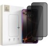 Na zdjęciu znajduje się opakowanie z logo "TECH PROTECT" oraz dwie sztuki szkła prywatyzującego, przeznaczonego do telefonu Apple iPhone 16 Pro/17/17 Pro. Na opakowaniu widoczne są ikony z napisami: "ANTI FINGERPRINT", "SCRATCH RESISTANT", "TOUCH SENSITIV
